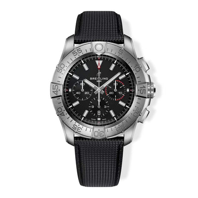 Breitling Super Avenger B01 Chronograph Black Dial with Black Calfskin Leather Strap - 46mm - Breitling product