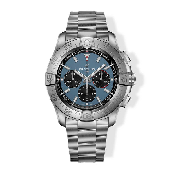 Breitling Super Avenger B01 Chronograph Blue Dial with Blue Calfskin Leather Strap - 46mm