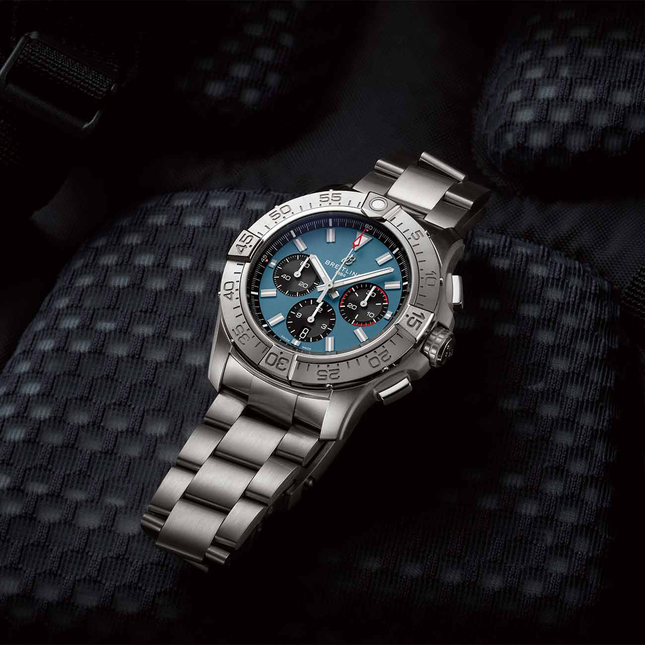 Breitling Super Avenger B01 Chronograph Blue Dial with Blue Calfskin Leather Strap - 46mm