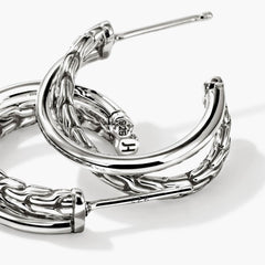 John Hardy Essentials Silver Crossover Earrings