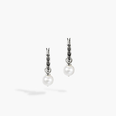 John Hardy Essentials Pearl Hoop Earrings in Silver - John Hardy product