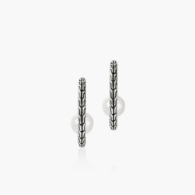 John Hardy Essentials Pearl Hoop Earrings in Silver - John Hardy product