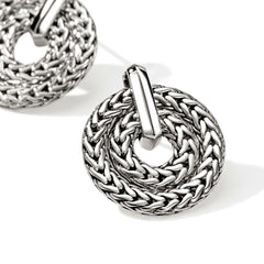 John Hardy Icon Link Silver Circle Drop Earrings