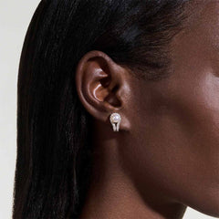 John Hardy Surf Silver Diamond Pave and Pearl Earrings