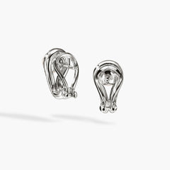 John Hardy Surf Silver Diamond Pave and Pearl Earrings