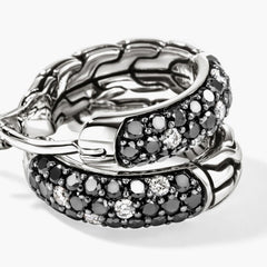 John Hardy Surf Diamond 9mm Hoop Earrings in Sterling Silver