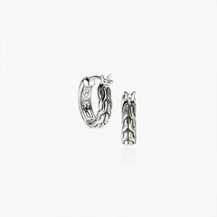 John Hardy Surf Diamond 9mm Hoop Earrings in Sterling Silver