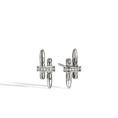 John Hardy Spear Silver Diamond Pavé Stud Earrings - John Hardy product