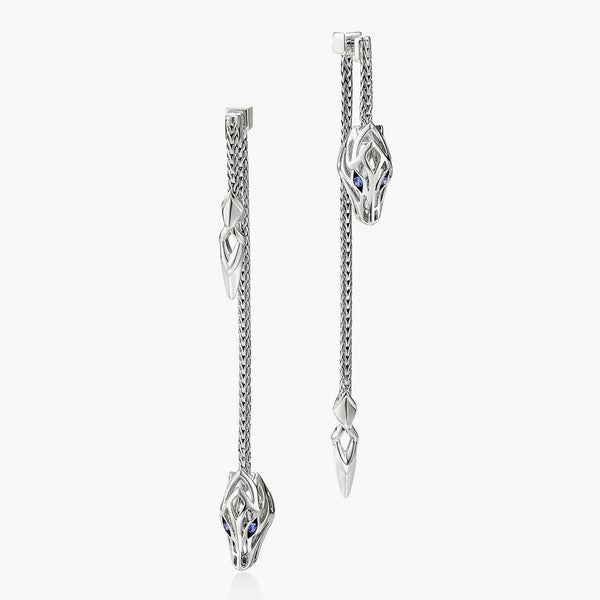 John Hardy Naga Drop Earrings with Blue Sapphires