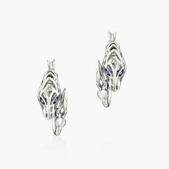 John Hardy Naga Hoop Earrings with Blue Sapphires