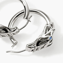 John Hardy Naga Hoop Earrings with Blue Sapphires