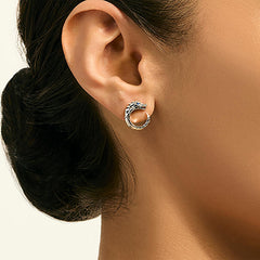 John Hardy Naga Dragon Sapphire Circle Earrings