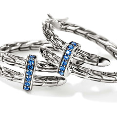 John Hardy Spear Blue Sapphire Hoop Earrings