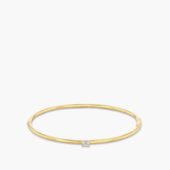 .19 Carat Emerald Cut Diamond Hinged Bangle