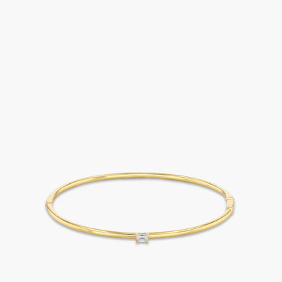 .19 Carat Emerald Cut Diamond Hinged Bangle - Private Label product