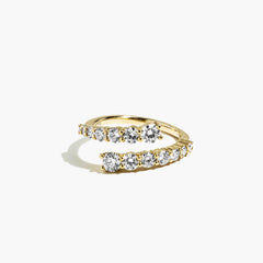 Private Label Diamond Cross-Over Ring in 14K White Gold