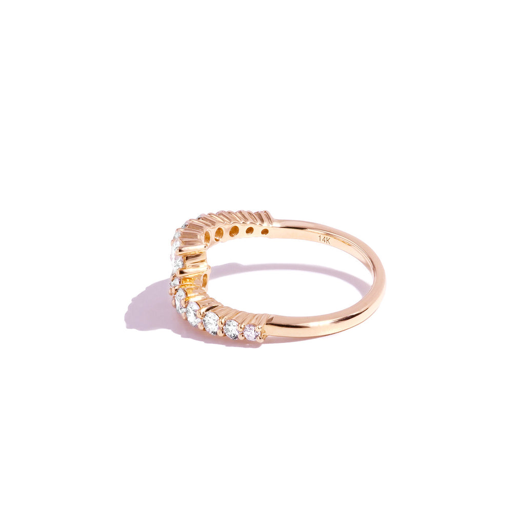 Private Label Diamond Cross-Over Ring in 14K Yellow Gold