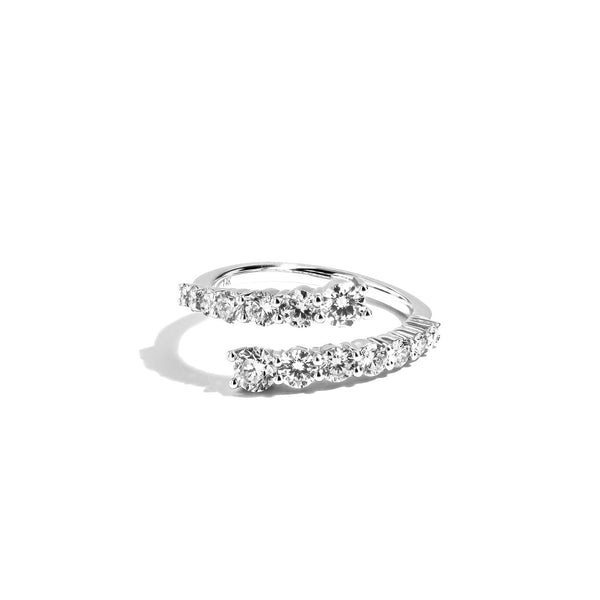 Private Label Diamond Bypass Ring in White Gold