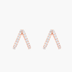 Carbon & Hyde Rose Gold Diamond Split Huggie Earrings