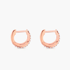 Carbon & Hyde Rose Gold Diamond Split Huggie Earrings
