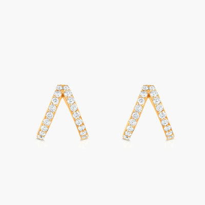Carbon & Hyde Yellow Gold Diamond Split Huggie Earrings - Carbon & Hyde product