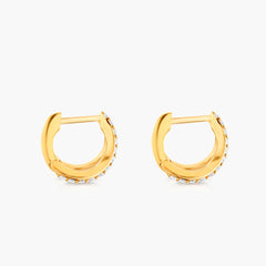 Carbon & Hyde Yellow Gold Diamond Split Huggie Earrings