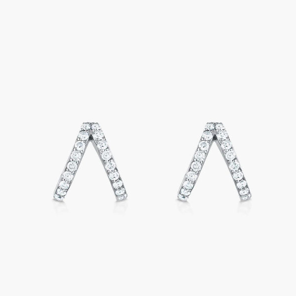 Carbon & Hyde White Gold Diamond Split Huggie Earrings