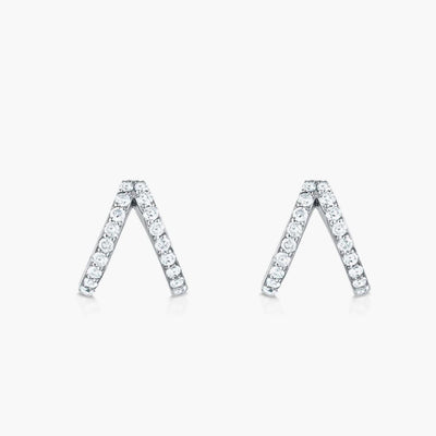 Carbon & Hyde White Gold Diamond Split Huggie Earrings - Carbon & Hyde product
