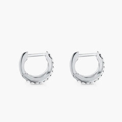 Carbon & Hyde White Gold Diamond Split Huggie Earrings