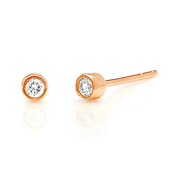 EF Collection Diamond Bezel Stud Earrings