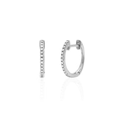 EF Collection Classic Diamond Huggie Earrings