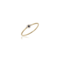 EF Collection Mini Diamond Evil Eye Stack Ring