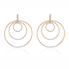 EF Collection White Diamond Multi Hoop Earrings