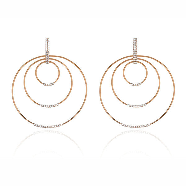 EF Collection White Diamond Multi Hoop Earrings