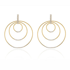 EF Collection White Diamond Multi Hoop Earrings