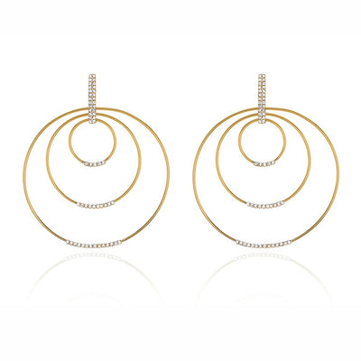 EF Collection White Diamond Multi Hoop Earrings - EF Collection product