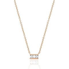 EF Collection Mini Diamond Baguette Necklace