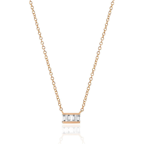 EF Collection Mini Diamond Baguette Necklace