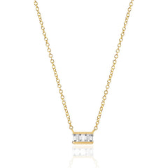 EF Collection Mini Diamond Baguette Necklace