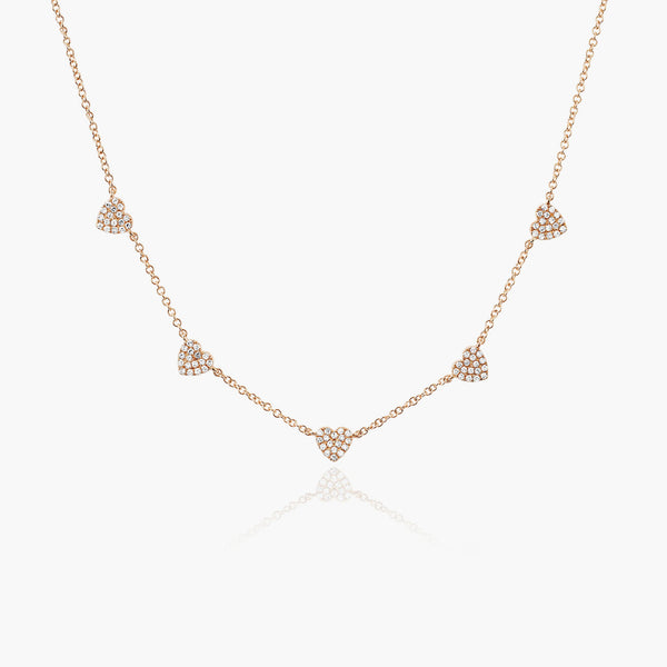 EF Collection Diamond Heart Station Necklace