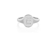 EF Collection Diamond Initial Oval Ring