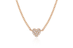 EF Collection Diamond Mini Heart Choker Necklace