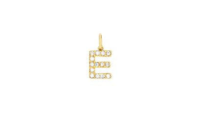 EF Collection Diamond Initial Charm in Yellow gold