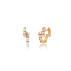EF Collection Mini Diamond Marley Huggie Earrings