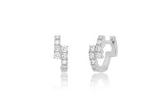 EF Collection Mini Diamond Marley Huggie Earrings