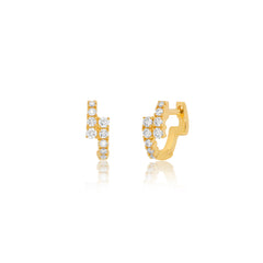 EF Collection Mini Diamond Marley Huggie Earrings