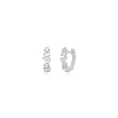 EF Collection Multi Faceted Diamond Mini Huggies