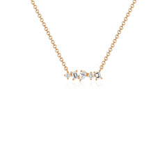 EF Collection Multi Faceted Diamond Bar Necklace