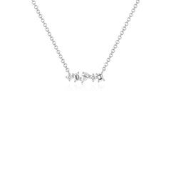 EF Collection Multi Faceted Diamond Bar Necklace