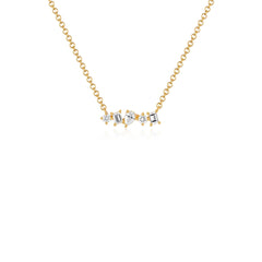 EF Collection Multi Faceted Diamond Bar Necklace